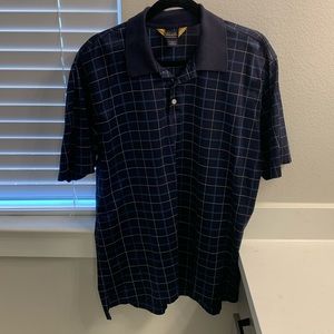 Brooks Brothers Navy and White Checkered Polo Shirt